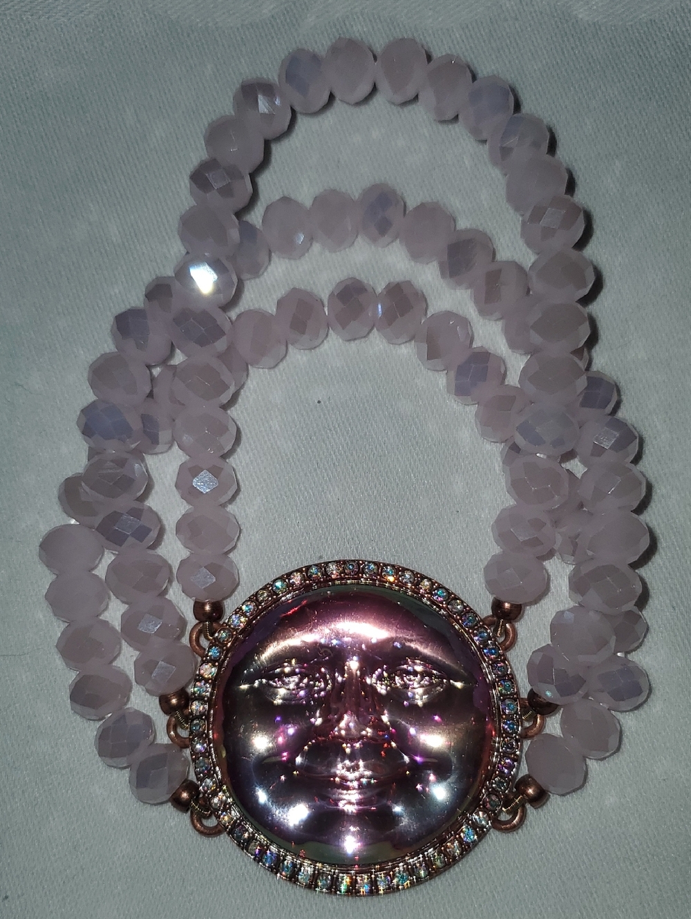 Kirks Folly Pink Beaded Moon Face Bracelet